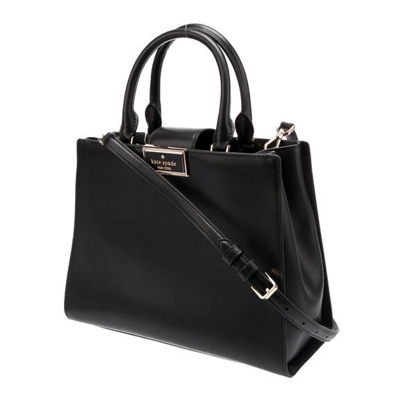 Kate Spade Black Leather Tote Shoulder Bag NWT - Picture 3 of 15